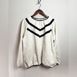 Tia Cibani girls pullover sweatshirt cream white black size 15/16 (L)